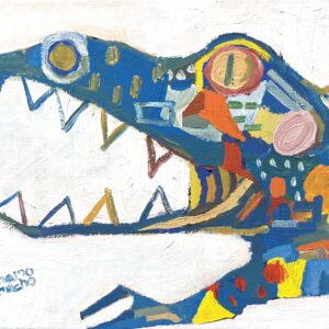 アクリル画 のおすすめ作品・人気作家 アクリル 動物 白 ワニ 青 わになんだ。 インテリア絵画 アート
