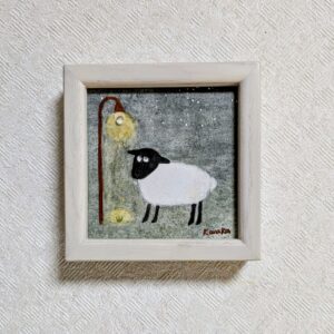 日本画 のおすすめ作品・人気作家 アートのある暮らし mineral パワーストーン モノトーン 日本画 羊 鉱物 灯りの下で インテリア絵画 アート