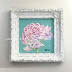 水彩画 のおすすめ作品・人気作家 植物 水彩画 花 1点物 ラナンキュラス 原画 小作品 植物画 透明水彩 Ranunculus (スタンドタイプのフレーム付き) インテリア絵画 アート