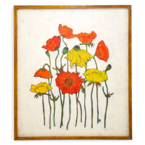 アクリル画 のおすすめ作品・人気作家 抽象画 花 アクリル画 インテリア オレンジ カラフル Poppies in Silence【原画】No.312 インテリア絵画 アート