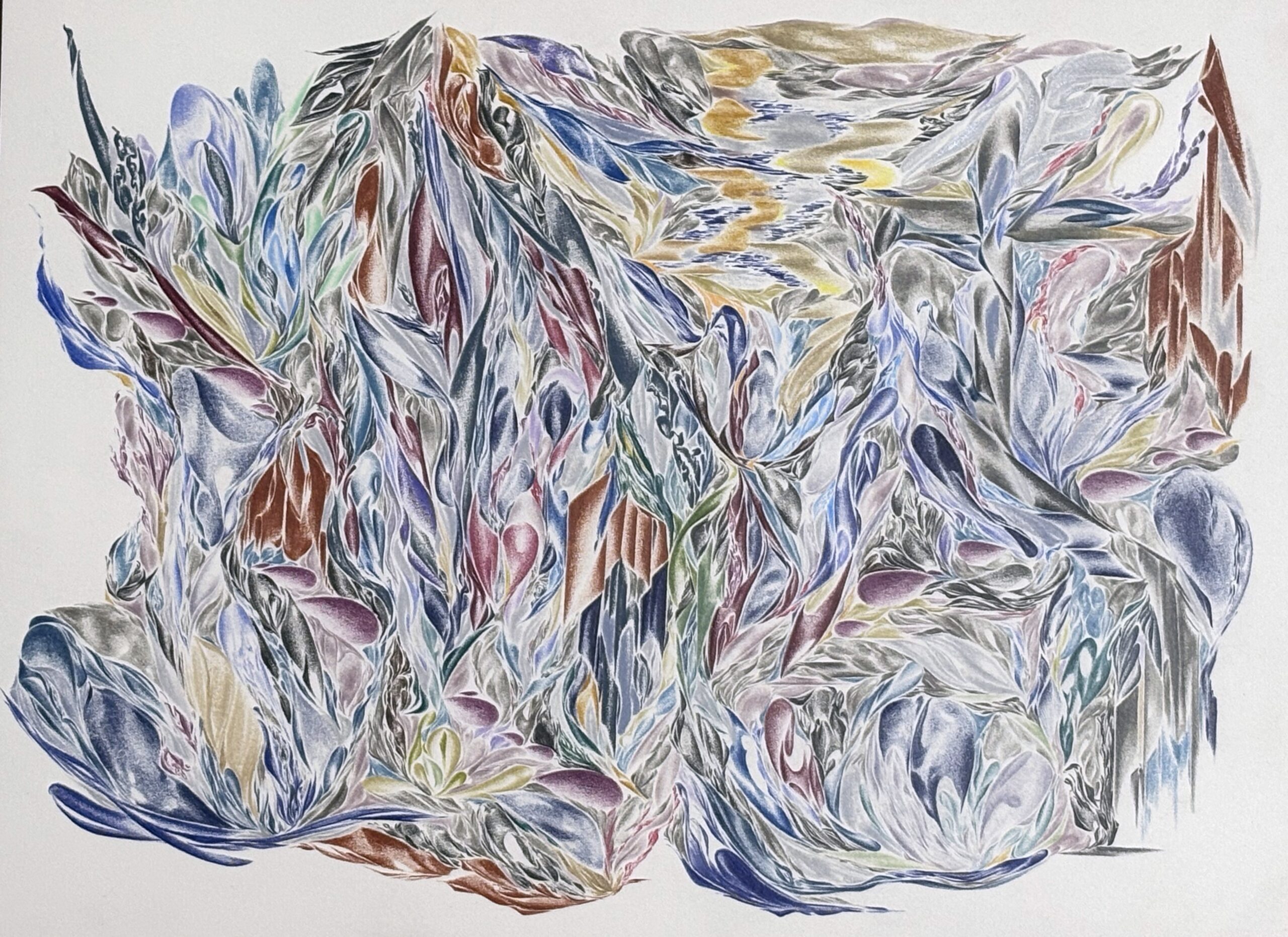 抽象画 のおすすめ作品・人気作家 色鉛筆画 「ゴチック部屋」より インテリア絵画 アート