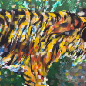 Uncategorized アクリル動物トラ camouflage -stripe T- インテリア絵画 アート