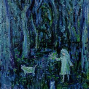 油絵 のおすすめ作品・人気作家 ブルーの森 幻想的 森のなか 空想画 森を歩く インテリア絵画 アート