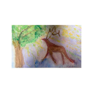 絵画 のおすすめ作品・人気作家 鹿イメージ自由画 春に誘われて~step by step~ インテリア絵画 アート