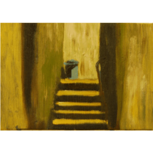 絵画 のおすすめ作品・人気作家 建物 原画・油彩「雑居ビル入り口」絵画・サムホール(16×23㎝) インテリア絵画 アート