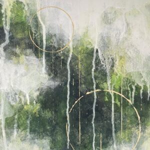日本画 のおすすめ作品・人気作家 抽象画 木 白 緑 自然 黒 幼い日の記憶 -木下闇- インテリア絵画 アート