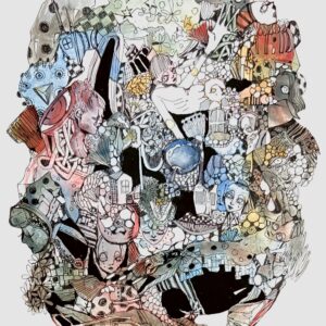 アクリル画 のおすすめ作品・人気作家 アクリル 白 黒 カラフル シュール ペン画 WONDERLAND インテリア絵画 アート