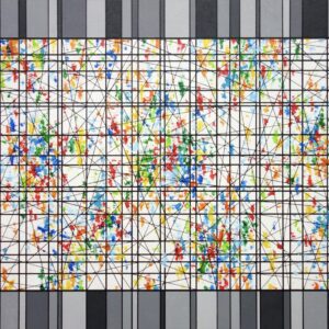 アクリル画 のおすすめ作品・人気作家 抽象 ストライプ 図形 精密 NETWORK インテリア絵画 アート