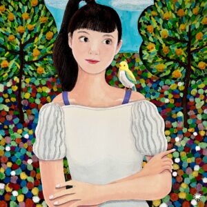 水彩画 のおすすめ作品・人気作家 マドンナ彼女 果樹園のマドンナ インテリア絵画 アート