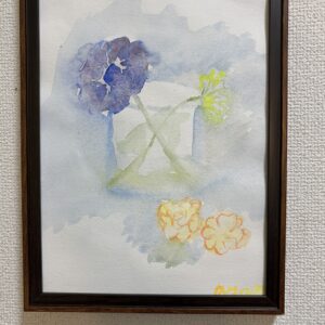 水彩画 のおすすめ作品・人気作家 花グラス光朝爽やか透明水彩 Glass with Flowers インテリア絵画 アート