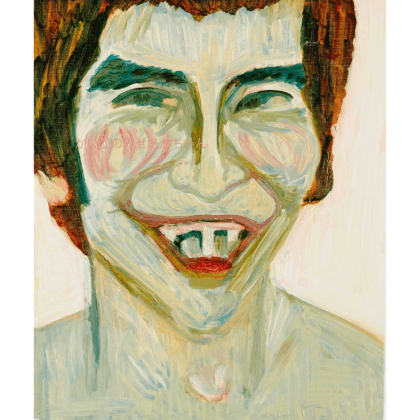 絵画 のおすすめ作品・人気作家 スマイル 笑顔 肖像画 原画・油彩「ビリビリうんちだった」絵画・F8（38×46㎝）アート・キャンバス インテリア絵画 アート