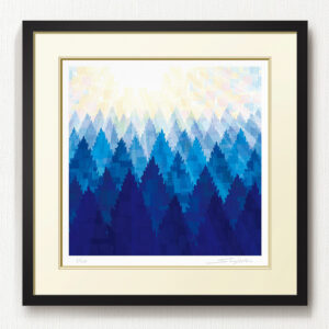 版画 のおすすめ作品・人気作家 fineart modernart Nature インテリアアート ファインアート モダンアート 朝日 樹 青 額付き 額装品 陽樹(WA-035・40角) インテリア絵画 アート