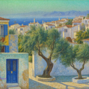 版画 のおすすめ作品・人気作家 オリーブ 地中海 街並み mediterranean impression-20251010-g インテリア絵画 アート