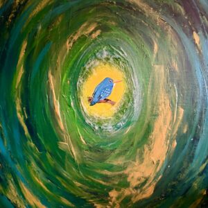 アクリル画 のおすすめ作品・人気作家 森 Bluebird アクリル画 青い鳥 青い鳥を隠すなら、腹の中 インテリア絵画 アート