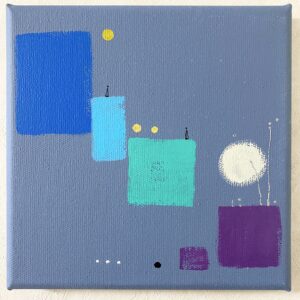 アクリル画 のおすすめ作品・人気作家 抽象画 アクリル画 グレー ブルー 今日の絵 心象 心象風景 日々の心象シリーズ 風景画 しずかなよる インテリア絵画 アート