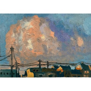 絵画 のおすすめ作品・人気作家 風景画 原画 油彩「朝の風景 2026613」絵画・サムホール (16×23㎝)アート・キャンバス インテリア絵画 アート
