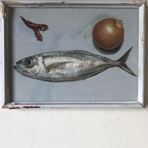 その他 静物画 鯵と玉ねぎと蕃椒 インテリア絵画 アート