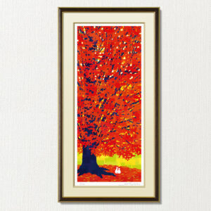 版画 のおすすめ作品・人気作家 猫 赤 fineart modernart Nature インテリアアート ファインアート モダンアート 樹 紅葉 額付き 額装品 実りの樹（WA-021・35×70） インテリア絵画 アート