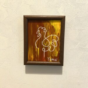 その他 油絵 鳥 とり にわとり ギフト シンプル トリ ニワトリ ポスカ 雄鶏 鳥類 鶏 一本線の雄鶏 インテリア絵画 アート