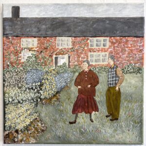 絵画 のおすすめ作品・人気作家 アクリル画 レンガのお家と老夫婦 インテリア絵画 アート