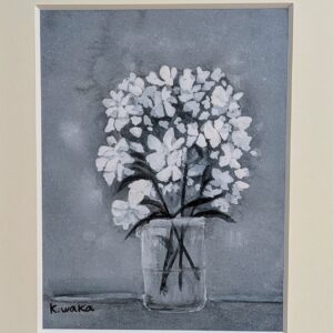 日本画 のおすすめ作品・人気作家 アートのある暮らし 白 花 mineral グレー パワーストーン 日本画黒 鉱物 静穏 インテリア絵画 アート