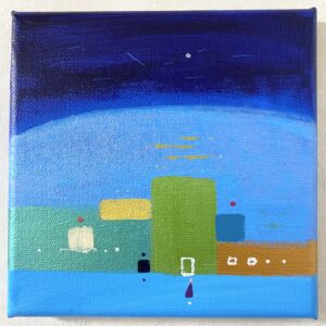 アクリル画 のおすすめ作品・人気作家 抽象画 アクリル画 ブルー 今日の絵 心象 心象風景 日々の心象シリーズ 風景画 できること インテリア絵画 アート