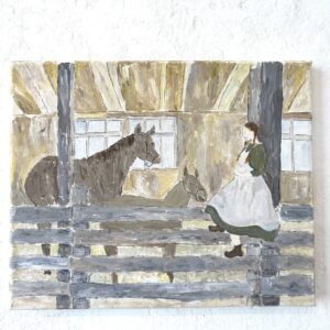 アクリル画 のおすすめ作品・人気作家 赤毛のアン 馬 馬小屋と少女 インテリア絵画 アート