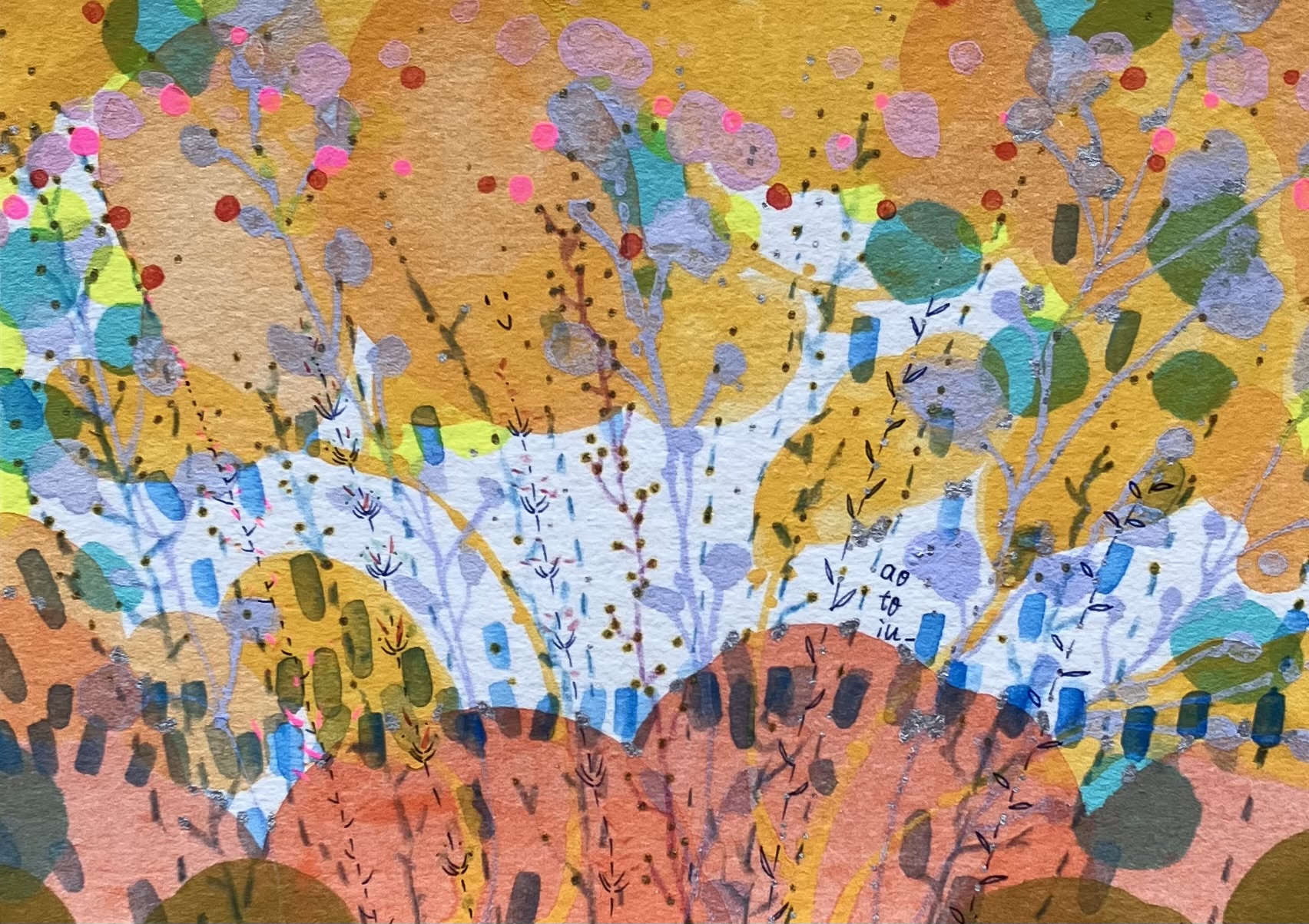 アクリル画 のおすすめ作品・人気作家 抽象 緑 花 秋 里 風 【 enjoy petite orchestra 】 インテリア絵画 アート