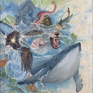 絵画 のおすすめ作品・人気作家 鯨，アート，動物画 分岐（額付き） インテリア絵画 アート