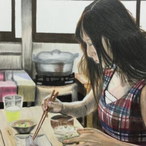 ペン画 ドローイングのおすすめ作品・人気作家 女性 colored-pencil ご飯 日常 朝食 色鉛筆 食事 Breakfast インテリア絵画 アート