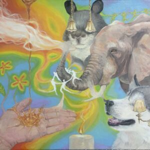 油絵 のおすすめ作品・人気作家 象,ゾウ,ファンタジー,インテリア 香りに踊る インテリア絵画 アート