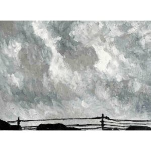 絵画 のおすすめ作品・人気作家 曇り空 風景画 原画・油彩「近所の風景」絵画・ P8(33×46㎝)アート ・キャンバス インテリア絵画 アート