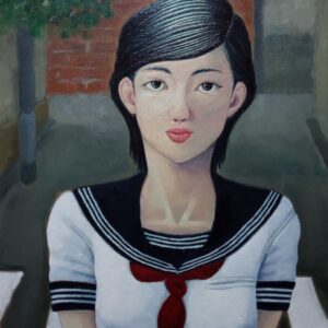 油絵 のおすすめ作品・人気作家 現代アート，ポップアート，油彩画，少女，セーラー服，少女 A， 少女 A インテリア絵画 アート