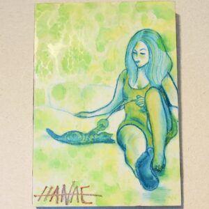 アクリル画 のおすすめ作品・人気作家 アクリル 女性 猫 パステル 人物画 わたしのものよ インテリア絵画 アート