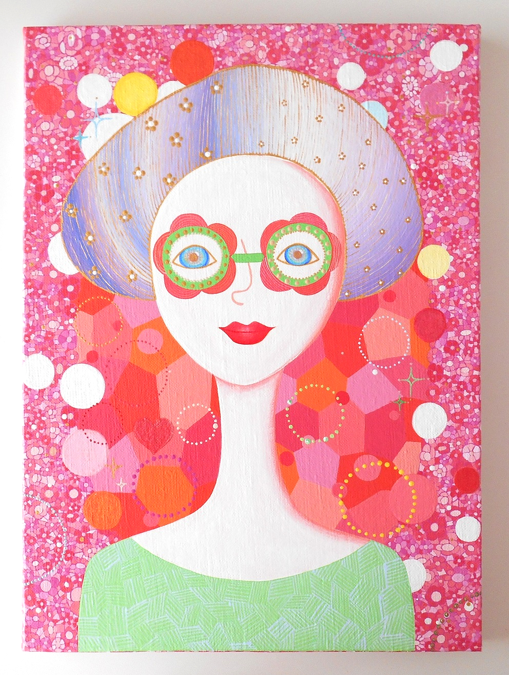 アクリル画 のおすすめ作品・人気作家 ピンク インパクト 現代アート 想像外からこんにちは インテリア絵画 アート