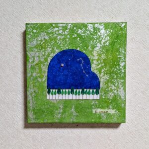 日本画 のおすすめ作品・人気作家 アートのある暮らし mineral パワーストーン ピアノ 日本画 星座 縁起物 誕生石 鉱物 青 森の中のソロリサイタル(S0) インテリア絵画 アート