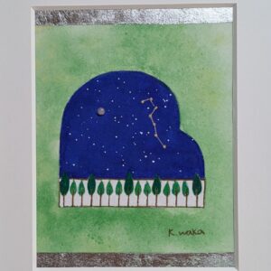 日本画 のおすすめ作品・人気作家 アートのある暮らし mineral パワーストーン ピアノ青 日本画 星座 誕生石 鉱物 森の中のソロリサイタル インテリア絵画 アート