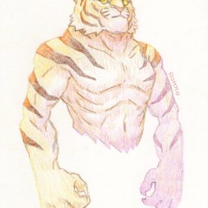 絵画 のおすすめ作品・人気作家 色鉛筆 虎 虎の男 インテリア絵画 アート