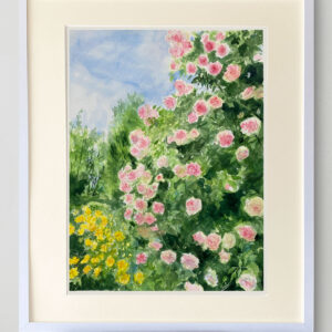 水彩画 のおすすめ作品・人気作家 ピンク 水彩画 緑 花 黄色 イエロー ガーデン グリーン バラ ローズ 風景 ローズガーデン インテリア絵画 アート