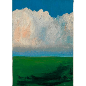 絵画 のおすすめ作品・人気作家 入道雲 田園風景 原画・油彩「田園と空」絵画・サムホール（16×23㎝）アート・キャンバス インテリア絵画 アート