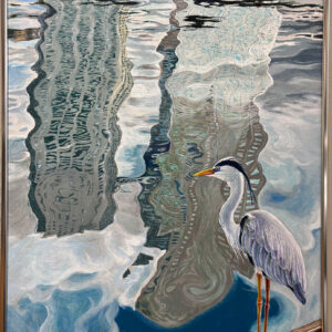 アクリル画 のおすすめ作品・人気作家 隅田川の朝(Grey Heron)Morning on the Sumida River インテリア絵画 アート