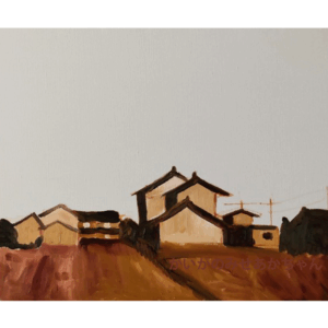 絵画 のおすすめ作品・人気作家 田園風景 風景 原画・油彩「稲刈り後の田園風景」絵画・F8（38×46㎝） インテリア絵画 アート