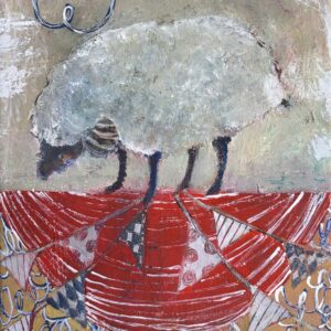 アクリル画 のおすすめ作品・人気作家 アクリル 動物 赤 生き物 羊 Lettre de Demain インテリア絵画 アート
