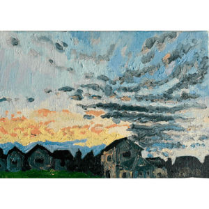 絵画 のおすすめ作品・人気作家 風景画 原画・油彩「朝の空３」絵画・サムホール（16×23㎝） インテリア絵画 アート