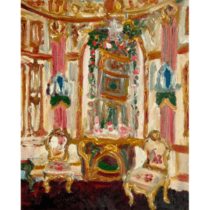 絵画 のおすすめ作品・人気作家 ゴージャス 宮殿 原画・油彩「陶器の装飾が施された鏡台のある部屋」絵画・F3(22×27㎝) インテリア絵画 アート