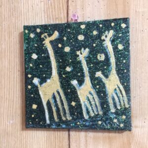アクリル画 のおすすめ作品・人気作家 きりん絵画animalinteriorgiraffecolorful癒し和み giraffe親子goldsour インテリア絵画 アート