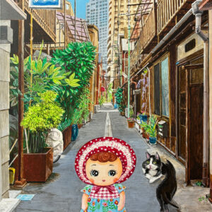 アクリル画 のおすすめ作品・人気作家 猫 back_alley nostalgic_doll 人形 昭和 月島 猫 裏路地 月島の裏路地 A Back Alley in Tsukishima インテリア絵画 アート