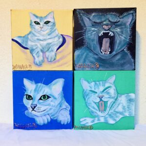 アクリル画 のおすすめ作品・人気作家 アクリル イラスト 猫 パステル 喜怒哀楽 喜怒哀楽 インテリア絵画 アート